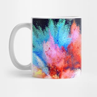 Red, Blue, Yellow And White Powder Mug